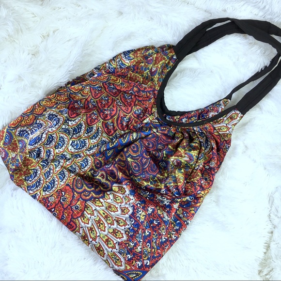❤️SOLD❤️Boho Beach Bag Foldable Packable Mandala - Picture 7 of 8